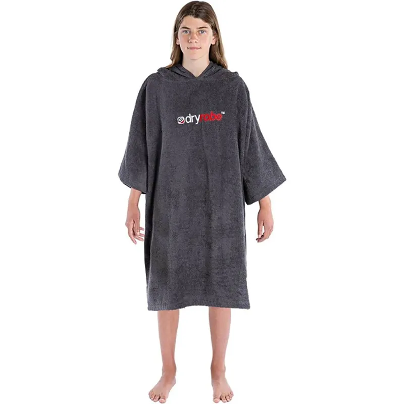 Dryrobe Kids Organic Cotton Towel Robe V3 Small 10-13 Years Slate Grey-1
